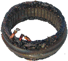 Burned Stator due to Overloading